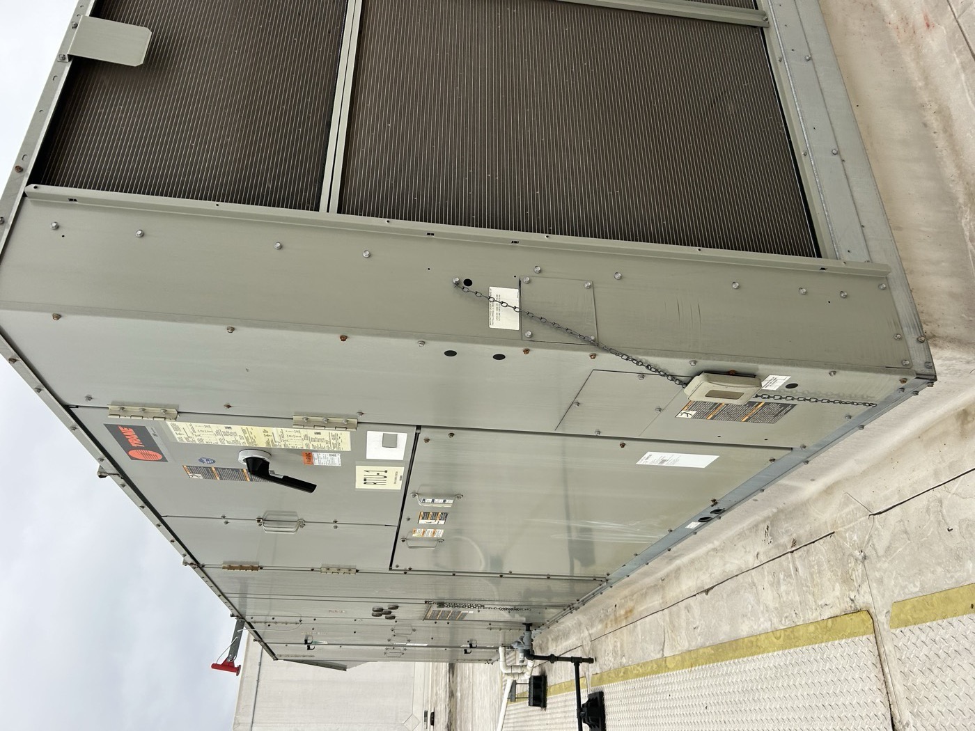 Trane commercial rooftop package unit installed by Liberty Blu Mechanical